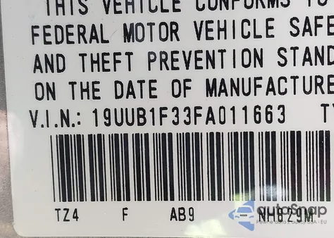 2015 Acura Tlx from USA, damaged, VIN 19UUB1F33FA011663